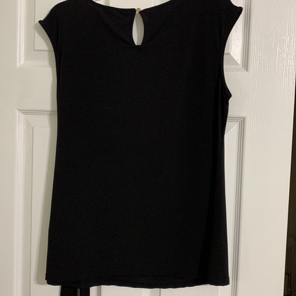 Rozv& Ali black sleeveless blouse with ruched tie at hip - Picture 4 of 4